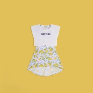 Guess Girls Size 10 Tie Shirt Dress Combo NWT Lemon theme 🍋